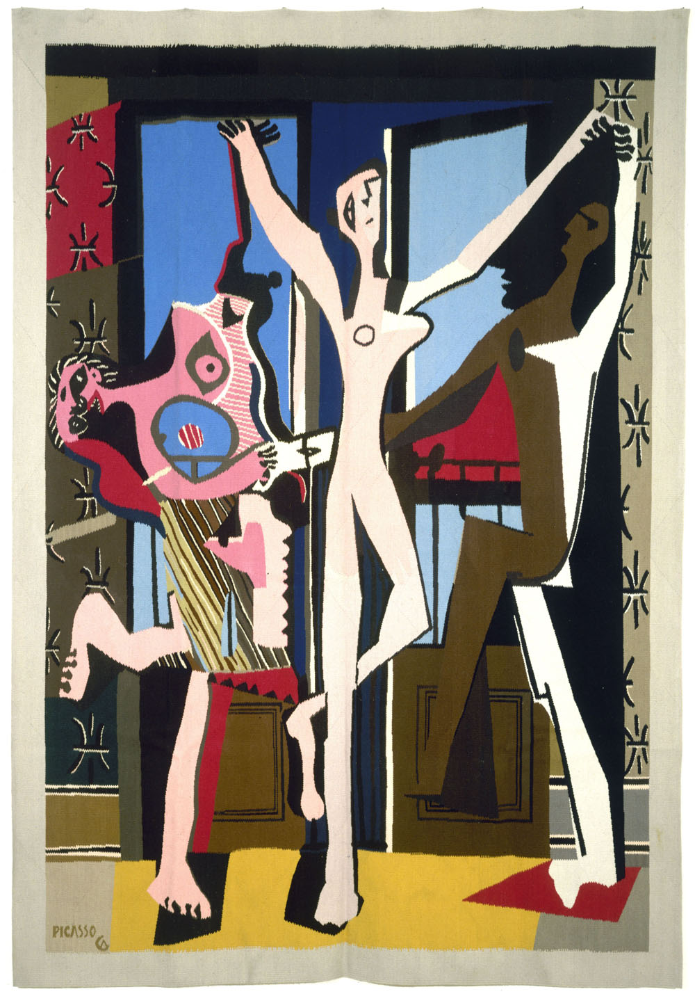 Pablo Picasso (1881-1973). "La Danse", tapisserie, 1925. Paris, musée d'Art moderne.