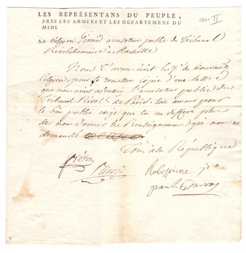 Robespierre autographe - Giraud